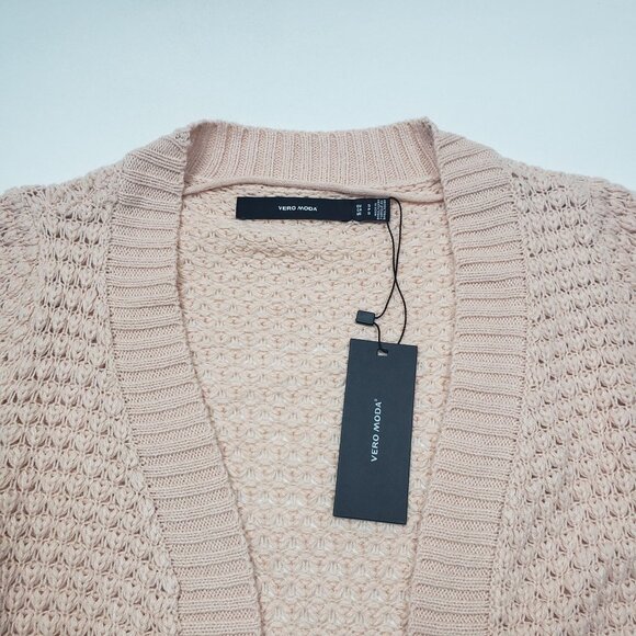 Vero Moda Open Front Cardigan Sweater Womens Small in Sepia Rose Cottagecore NWT - Picture 2 of 16
